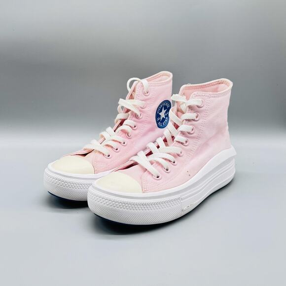 Converse Shoes Womens 6.5 Pink Canvas Chuck Taylor All Star Platform Hi Sneakers - Picture 4 of 11
